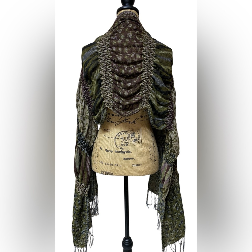 BOHO Green/Earth Tones & Patterned Women's Scarf w/Multi Ways to Wear!